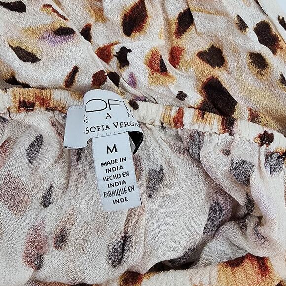 Sophia Jeans by Sofia Vergara Animal Print Peplum Midi Dress Women’s Size Medium - Picture 7 of 9